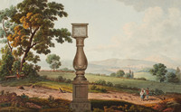 Paesaggio nei dintorni di Fraubrunnen; in primo piano un monumento