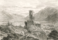 Ruines du château de la Bâtiaz au-dessus de Martigny