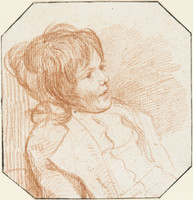Gabriel Lory "Fils", ritratto a mezzo busto con profilo di un quarto rivolto verso destra