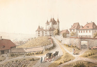 Vue du château de Thoune et du vignoble qui le jouxte