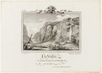 Valle di Lauterbrunnen con cascata di Staubbach; in primo piano l’artista