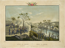 Rappresentazione della battaglia di Lunnern (AG) del 12 novembre 1847 tra le truppe del Sonderbund e l'esercito svizzero