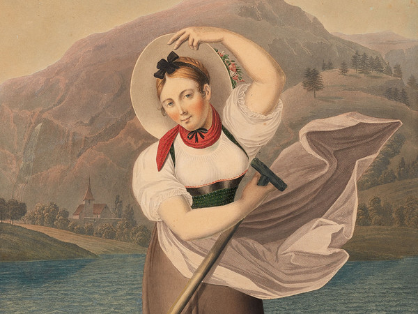 Portrait d’Elisabeth Grossmann en batelière sur le lac de Brienz