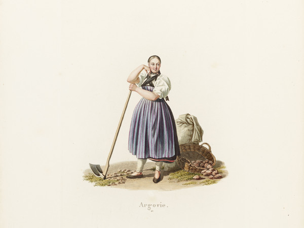 Femme en pied en costume argovien