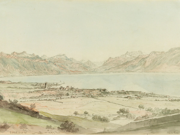 Vevey, vue générale du nord et lac Léman.
