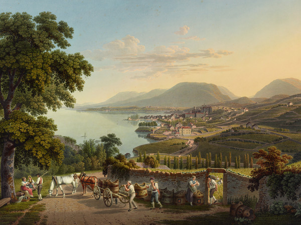 Veduta dei vigneti e della Città di Neuchâtel da nord-est
