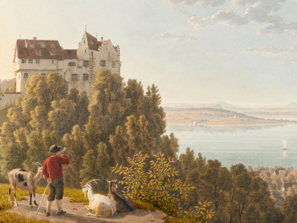 Vista del castello di Salenstein e del lago di Costanza