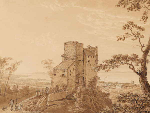 Rorschach, Teilansicht von Südosten. Im Vordergrund das St. Anna-Schloss, im Hintergrund der Bodensee