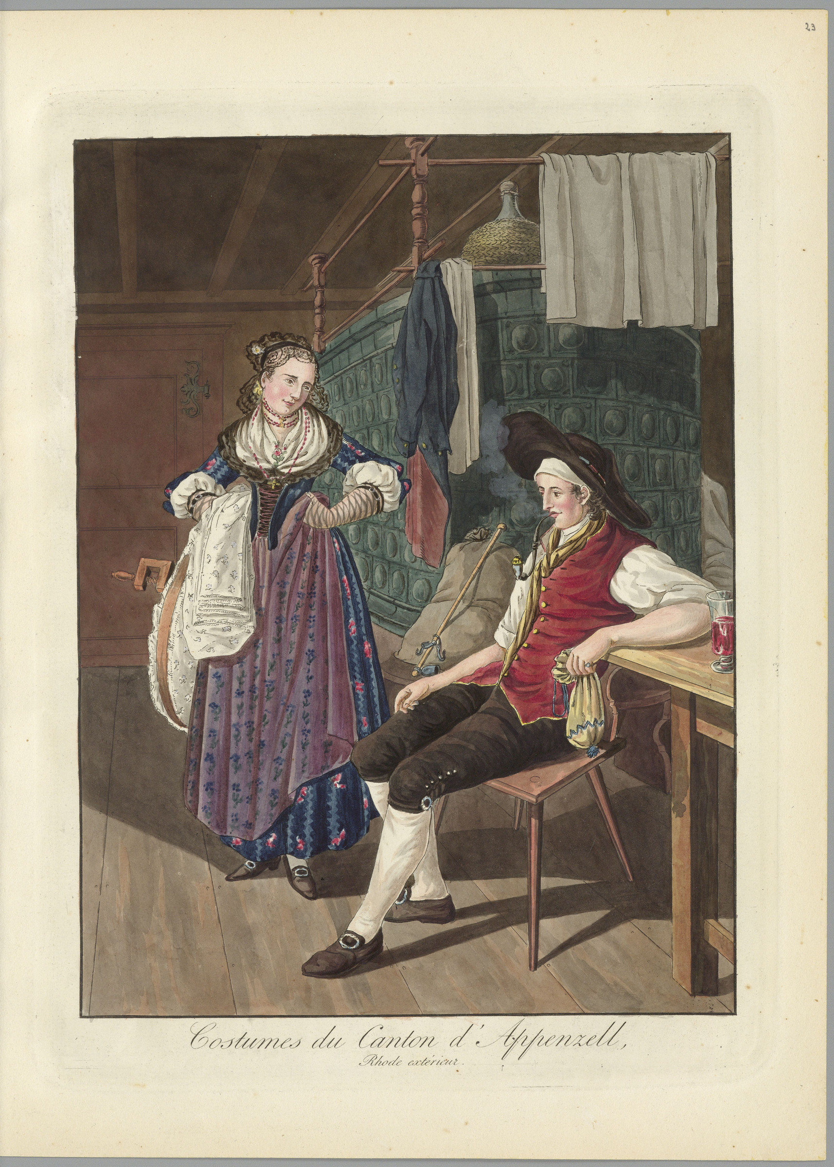 Femme et homme en costume folklorique d’Appenzell Rhodes-Extérieures