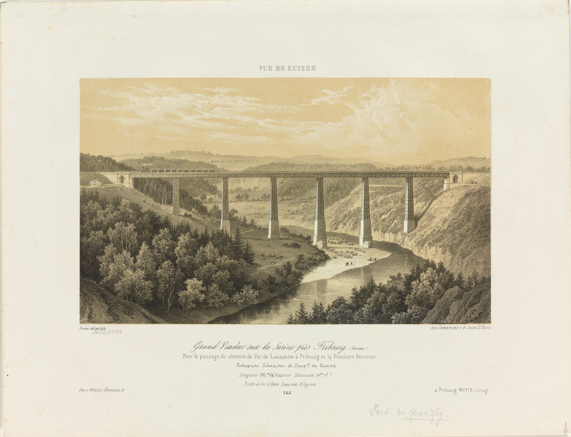 Veduta del ponte di Grandfey sulla Sarina nei pressi di Friburgo
