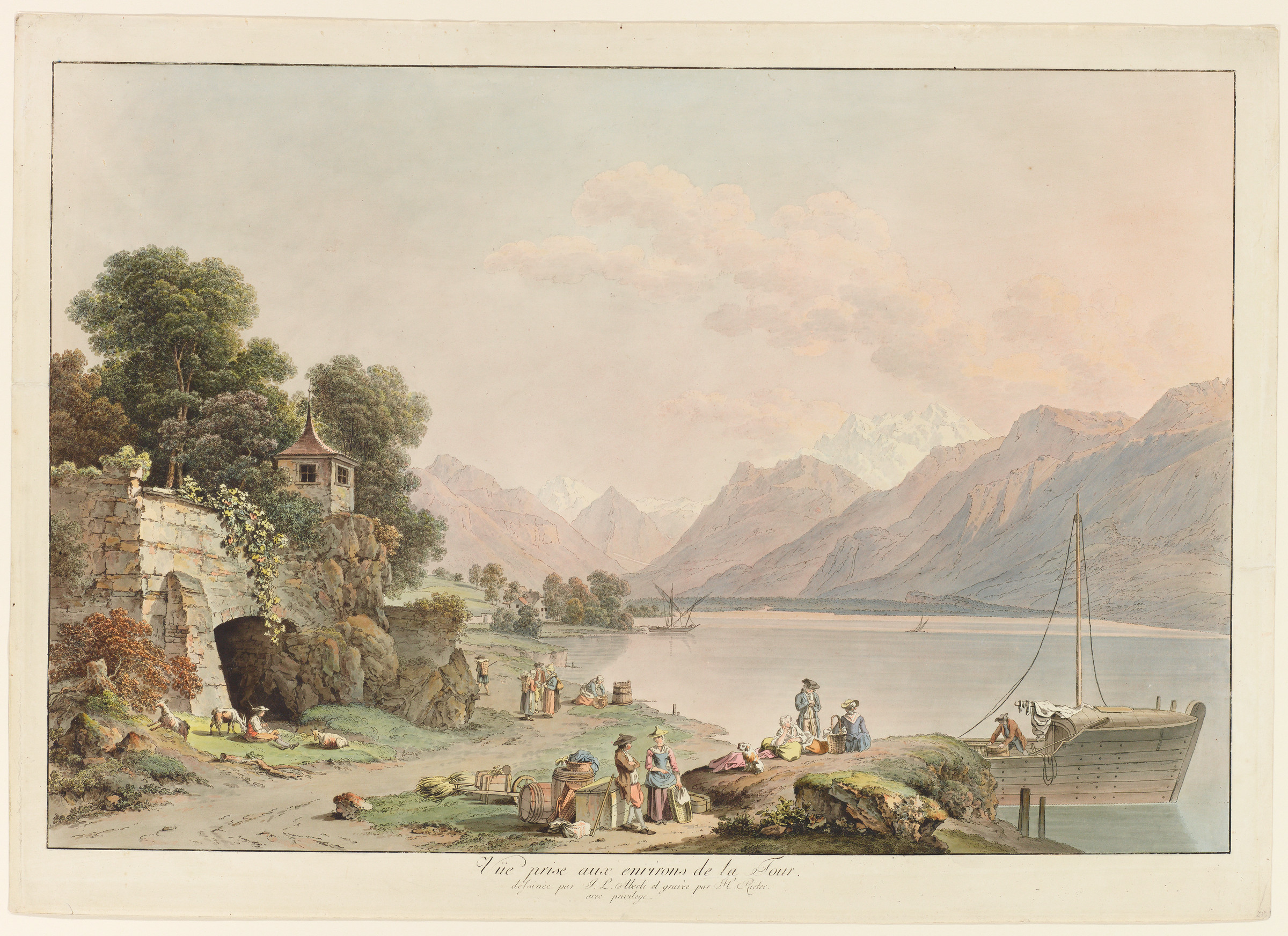 La Tour-de-Peilz, Umgebung mit Hafen und Genfersee