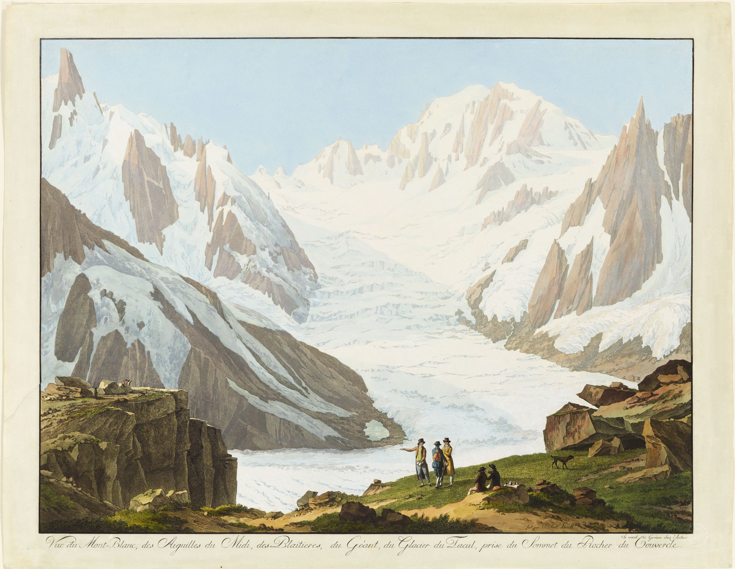 Glacier du Tacul von Le Couvercle aus gesehen.
