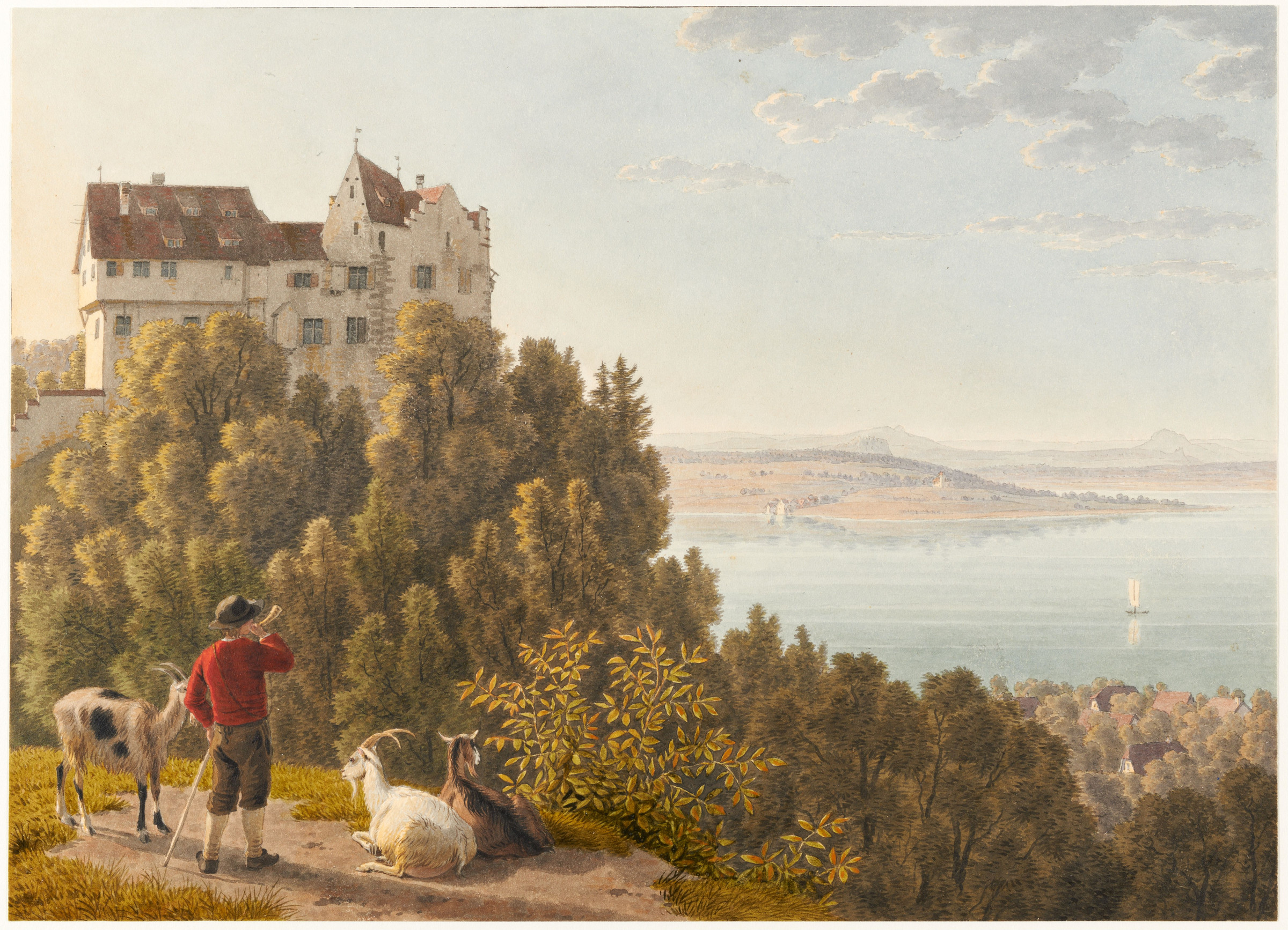 Vue du château de Salenstein et du lac de Constance