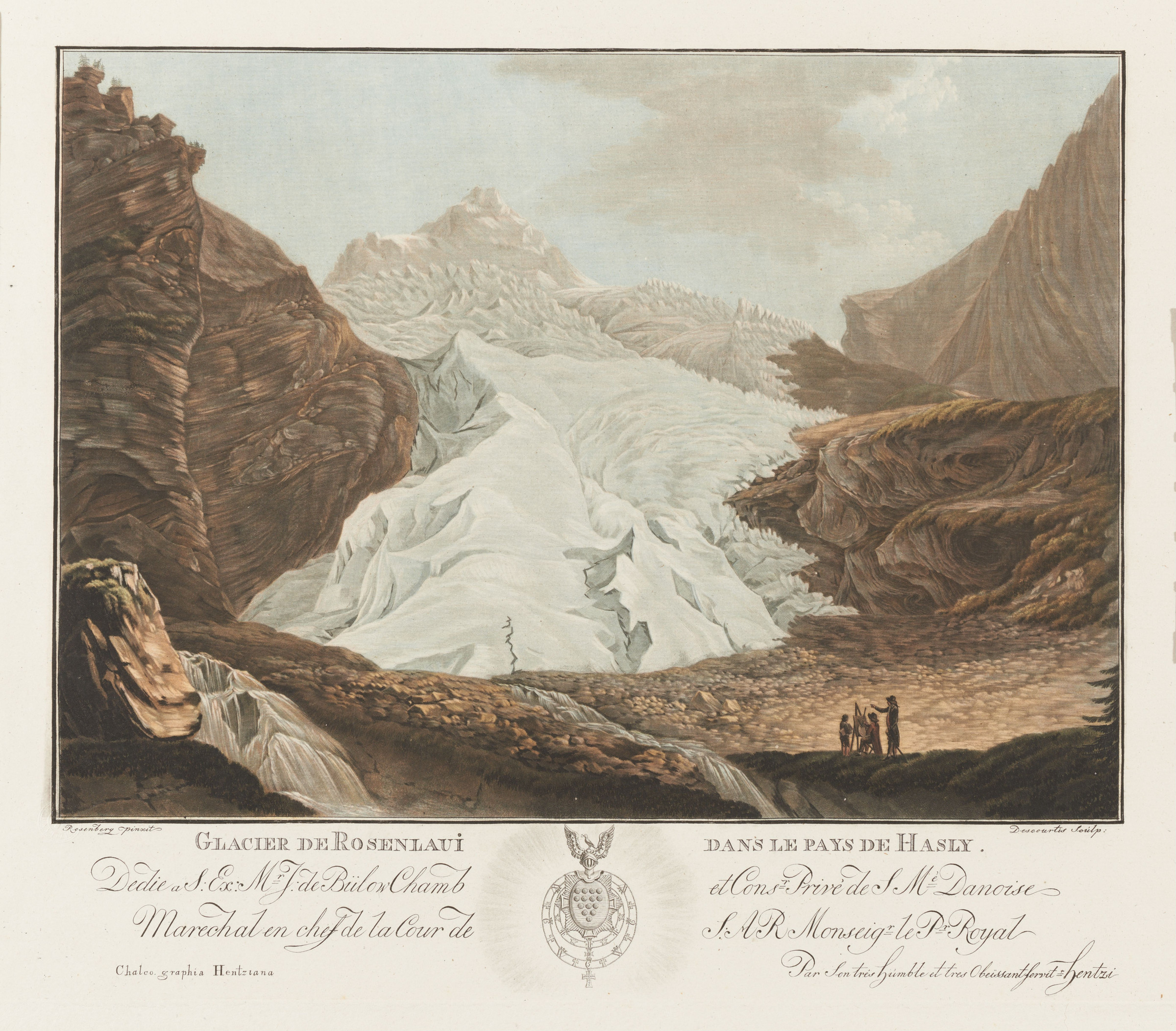 Front du glacier de Rosenlaui, à l’arrière-plan le Wetterhorn