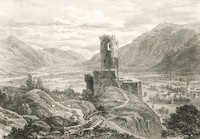 Ruine des Château de la Bâtiaz in der Umgebung von Martigny