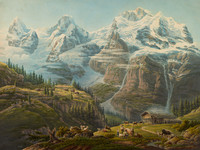 Jungfrau, Mönch und Eiger, von Mürren aus gesehen