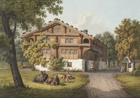 Bauernhaus, Aussenansicht. Bauer; Kapelle