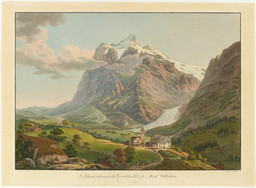 Grindelwald, Teilansicht von Westen. Oberer Grindelwaldgletscher