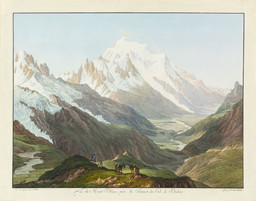 Ansicht des Mont Blanc vom Pass "Col de Balme".