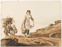 Bauern im Lavaux; Vevey im Hintergrund